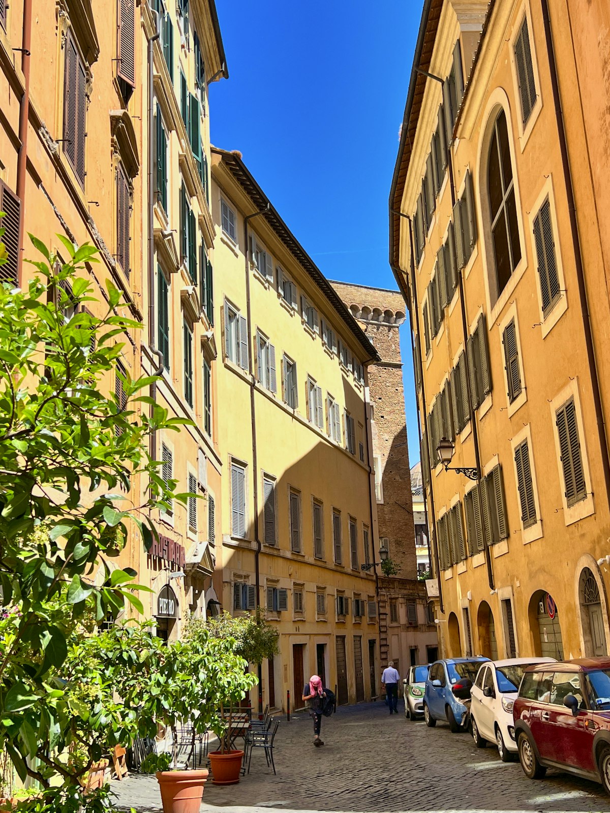 Italian urban street with residential buildings